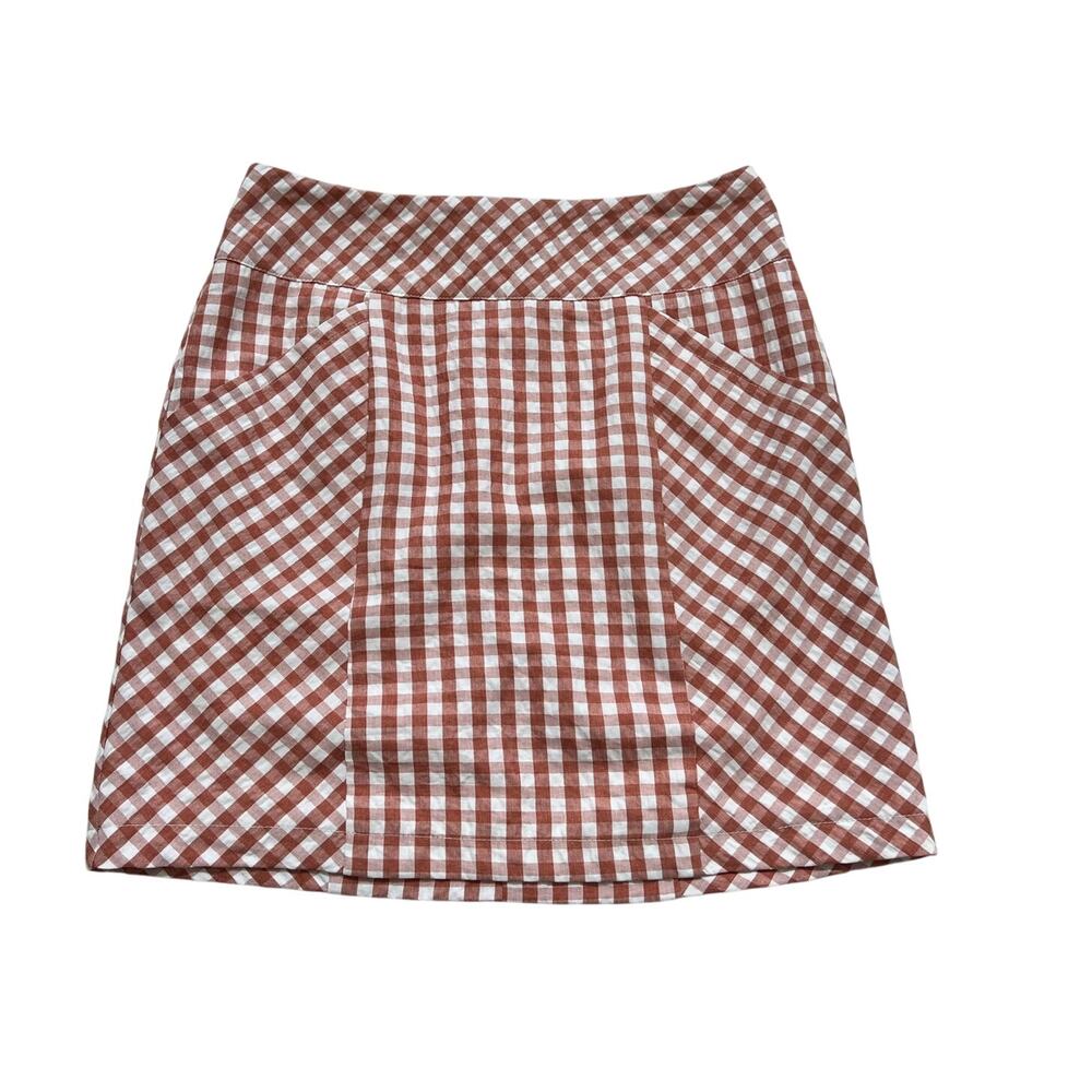Very J Gingham Checkered Above Knee Straight Skirt Small